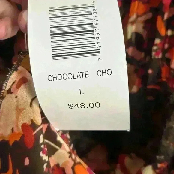 Vintage paisley blouse scarf tie neck sheer patterned top Allison taylor L NWT - Picture 10 of 11